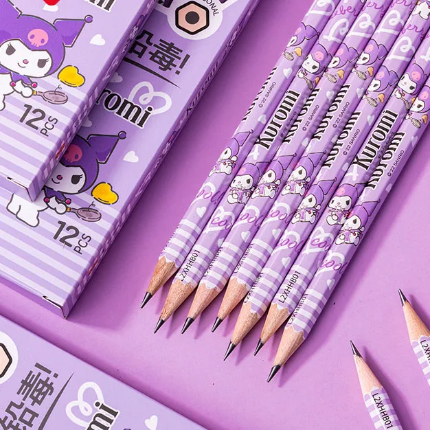 Cartoon Cute Stationery Melody Girls Pencil Sets 12pcs Writing Pen for Kids HB Pencil Test