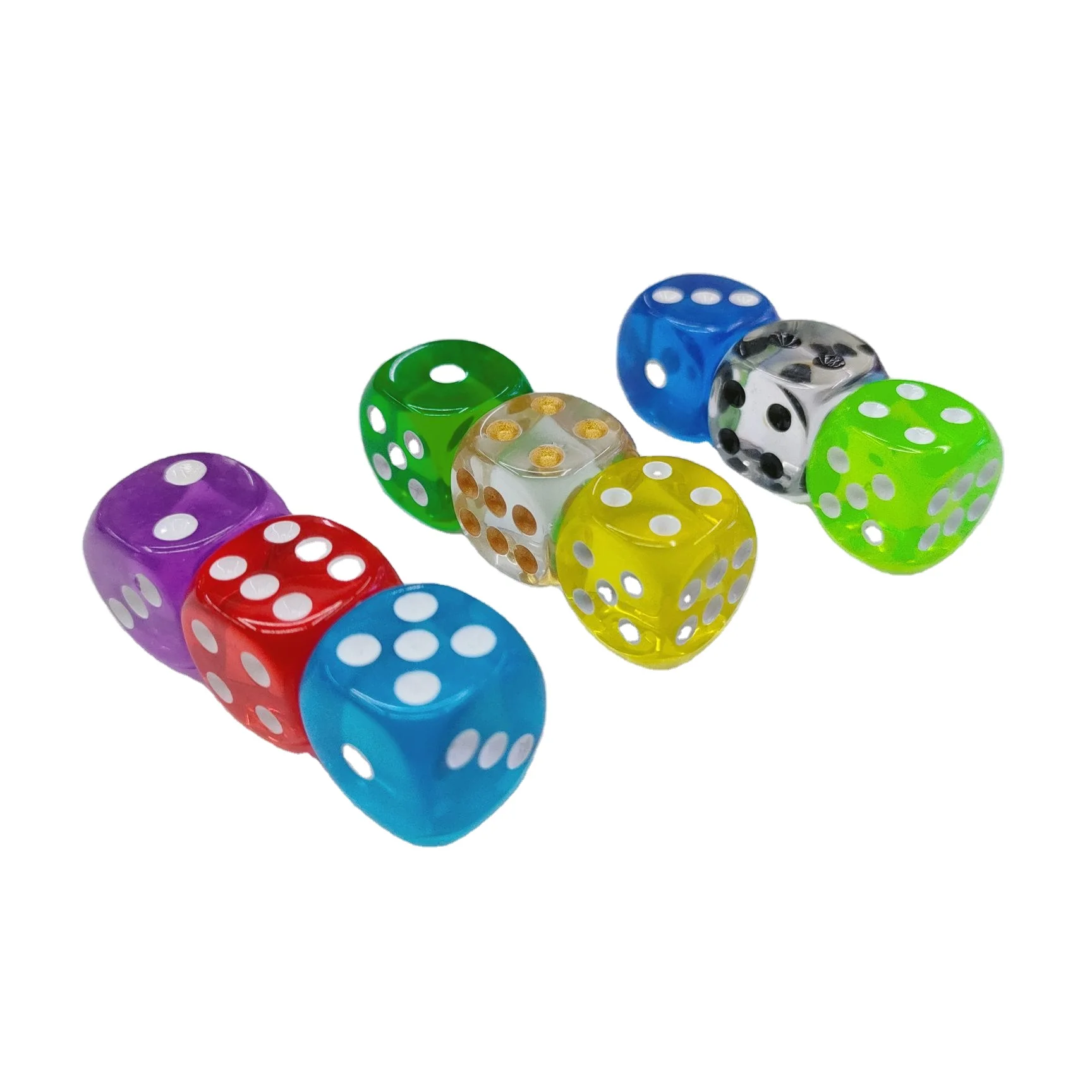16mm d6 Acrylic Polyhedral Dice Set Round Square Corner With Dots Pip Toy Accessories Toys Multicolor In Stock Custom Game Dice