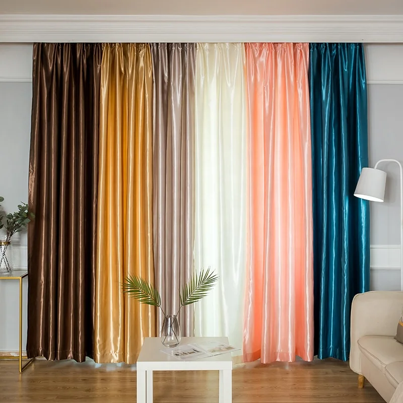 Wholesale Products China High Quality 100% Polyester Faux Silk Thick Curtain Fabric Blackout curtains