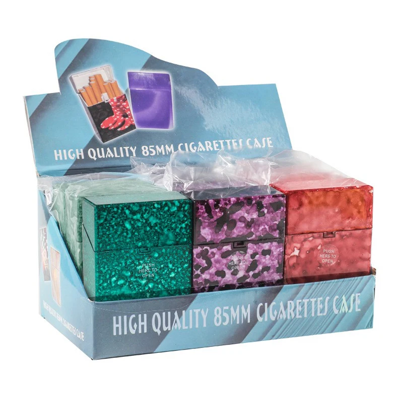 XY105CCP17 Marble Grain Cigarette Case 20pcs Capacity Cigarettes OEM LOGO Tobacco Smoking Accessories Plastic Box