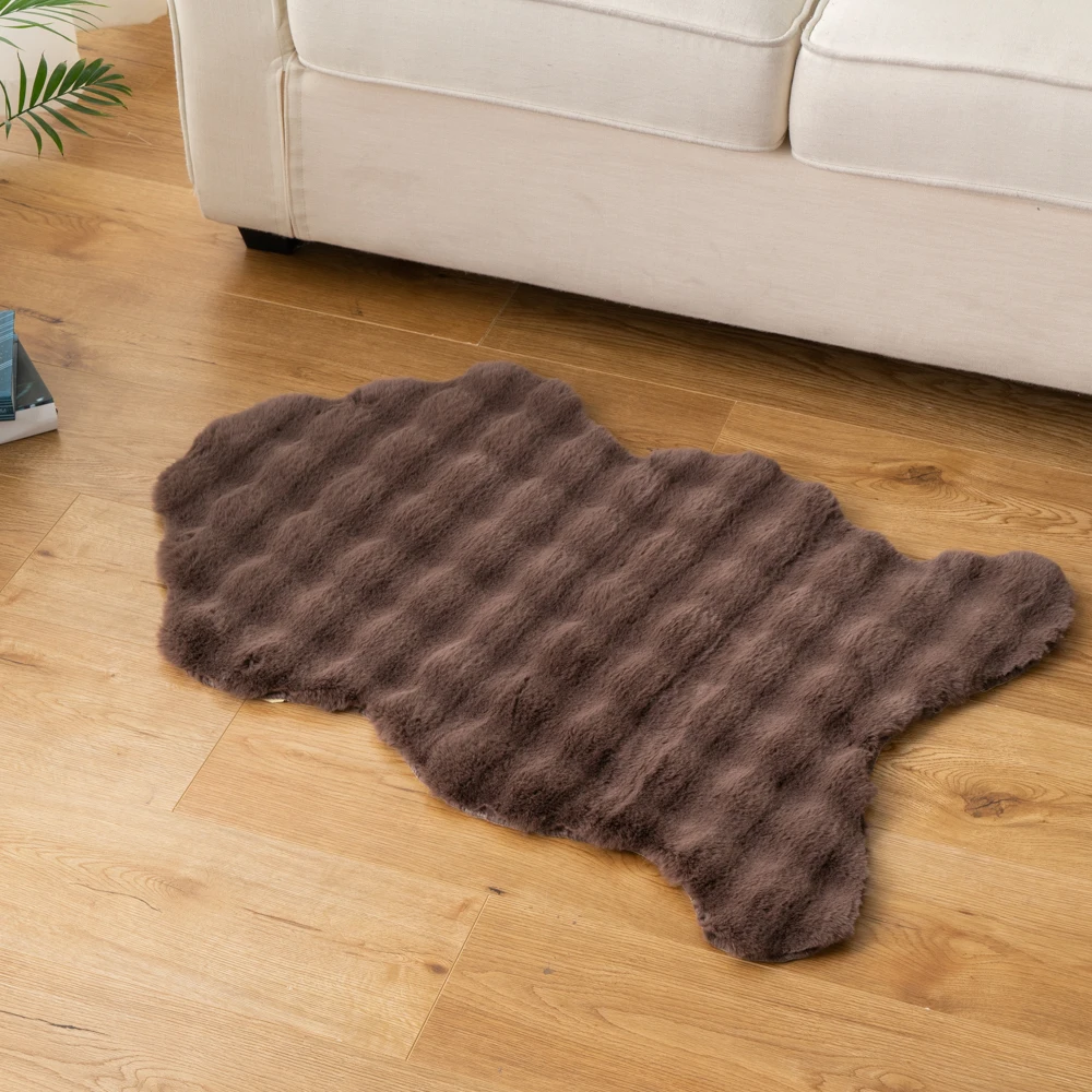Extra Soft Super Fluffy Fur Faux Sheepskin Rabbit Area Rug for Home Decor No Skid Furry Throw Carpet for Kids Nursery Bedroom