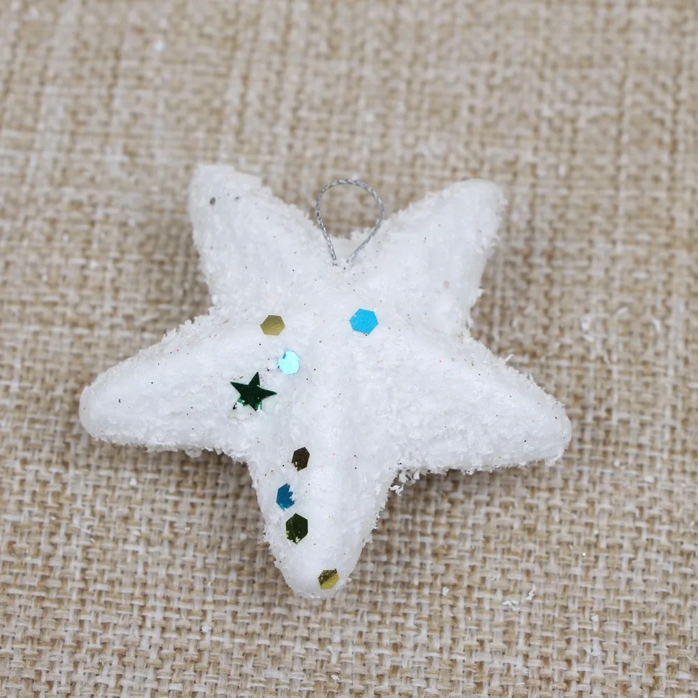 Cheap Christmas tree ornaments snow ball  Xmas star 4-6cm christmas bell