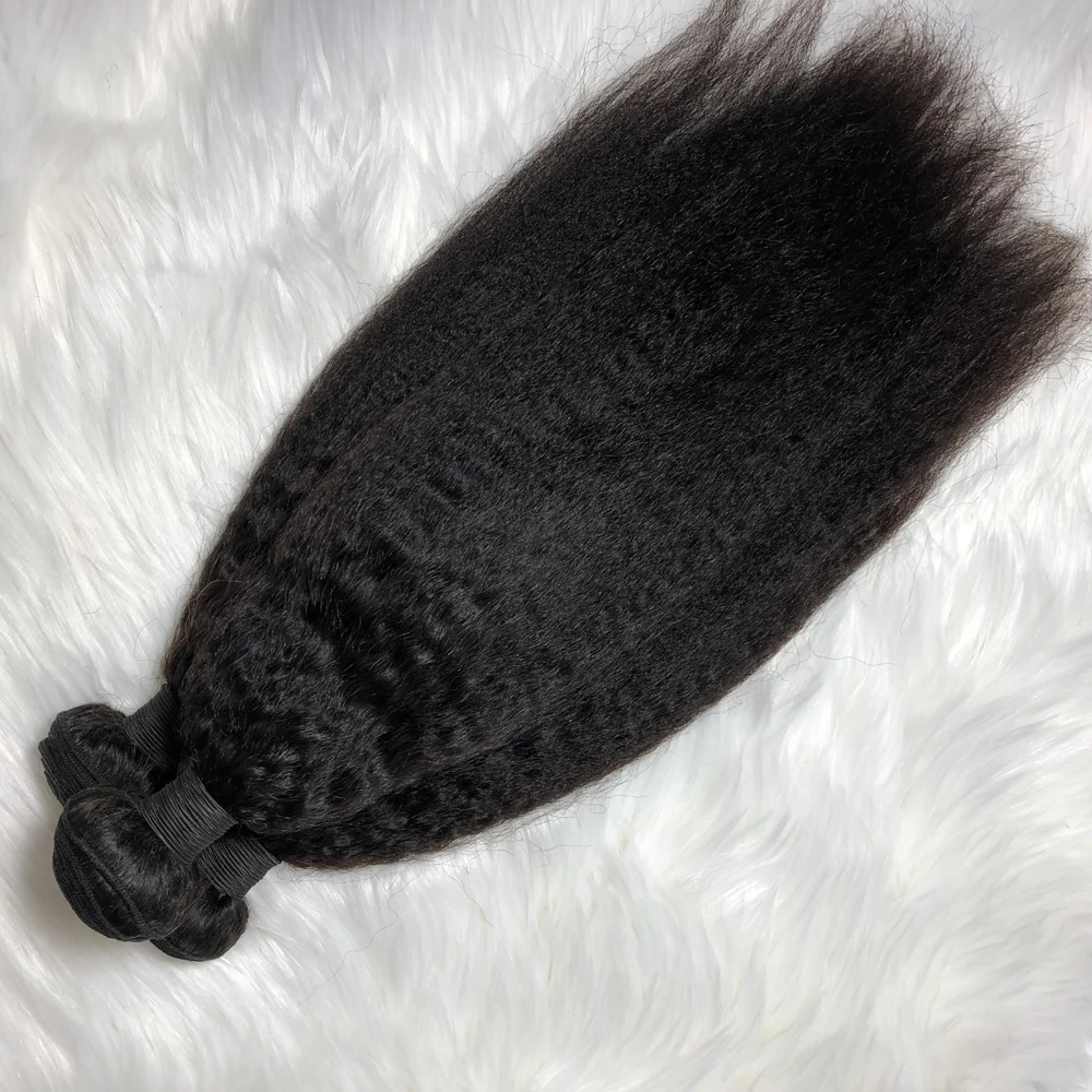 
soft kinky straight real natural color brazilian wave virgin hair bundles raw human hair yaki extension 