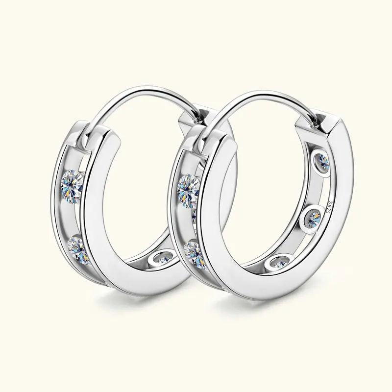 Custom Wholesale Rhodium Gold plated CZ sterling silver 925 huggie hoop earrings fashion Jewelry