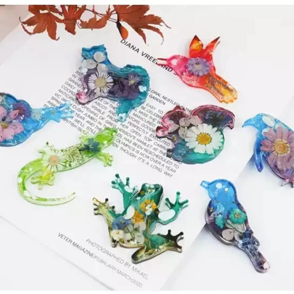 Y5722 DIY Creative cute Animal Bird Dog Lizard Frog Silicone Resin Mold