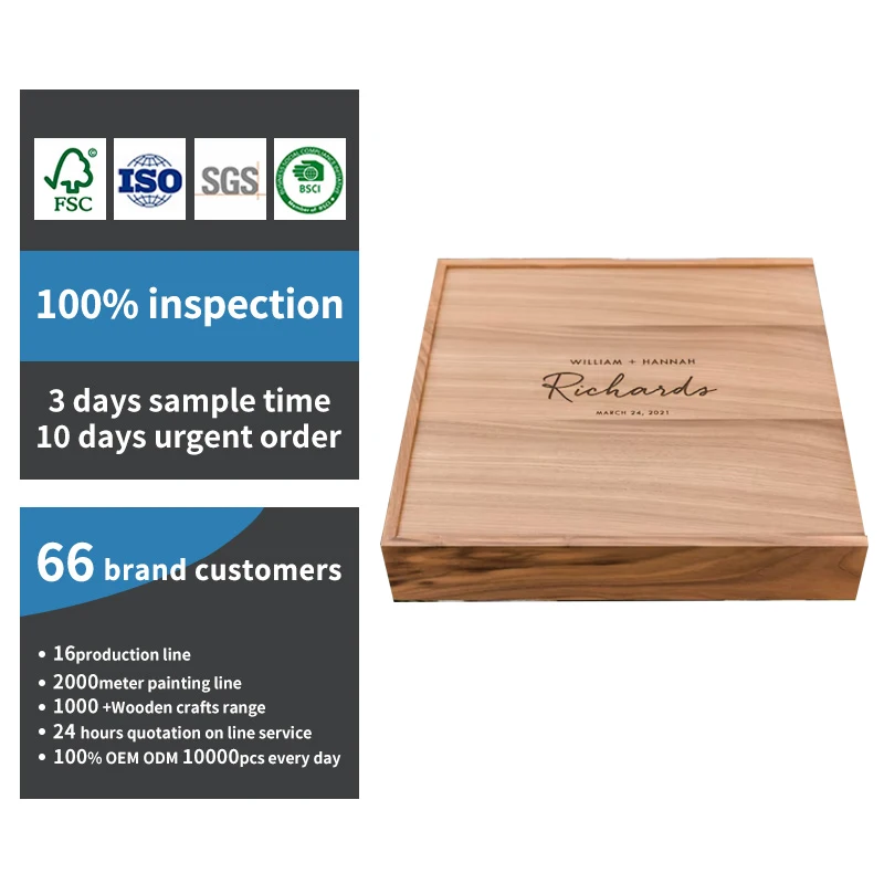 Custom Engraved Wood Storage Box for Photos Cards Keepsakes Wedding Anniversary Gift Valentines Day Wooden Wedding Memory Box