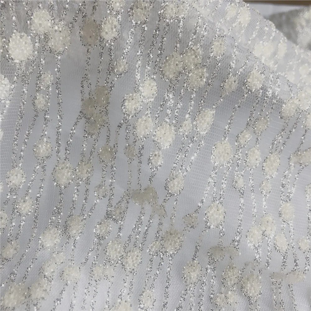 Polyester shiny colorful sequins fabric for women dress