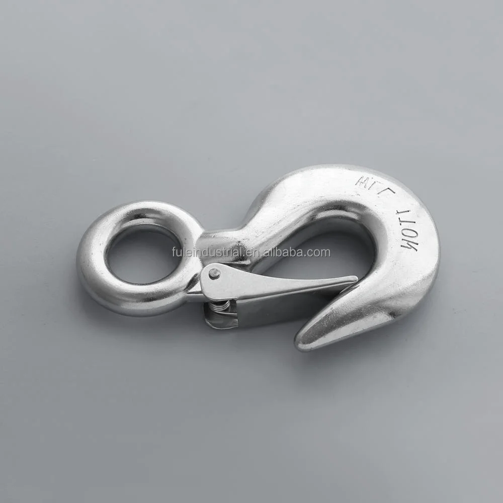 FULE High Quality Claw Forklift Forging Eye Hoist 3 Ton Custom Lift Chain S Type Heavy Duty Crane Lifting Hook with Latch