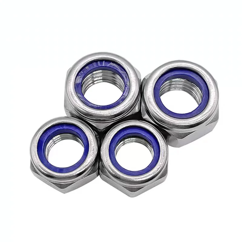 High quality Carbon steel Stainless Steel 304 DIN 985  A2 Hexagon Nylon Insert Lock Nuts