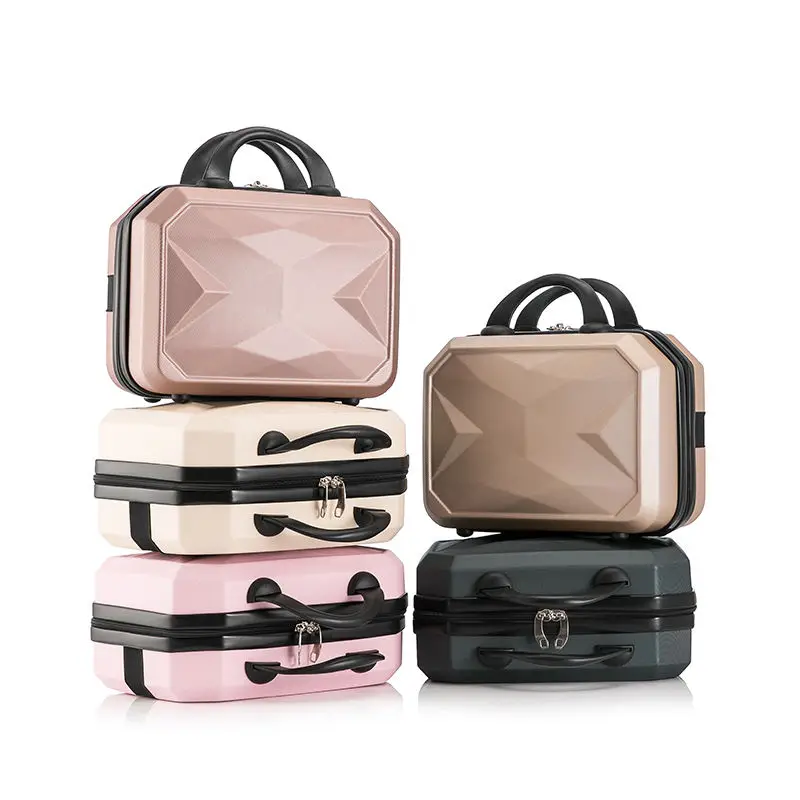 12 14 Inch ABS PC Material Travel Toiletry Luggage Travel Cosmetic Bag Suitcases With Hard Shell