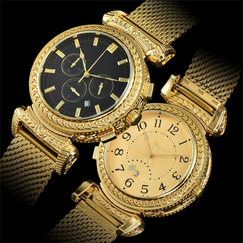 Customized New Product Christmas Gift Clock Bracelet Jewelry Reloj Luxury Brand Leather Strap Quartz Double Sided Watch for Men