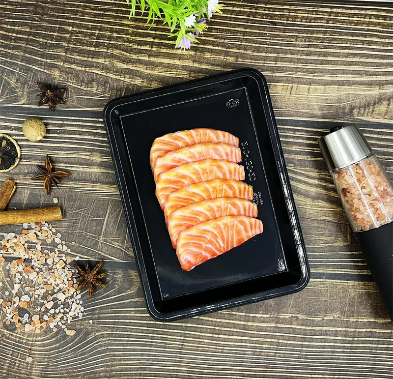 Disposable food tray PP black packaging plastic food  tray for supermarket display