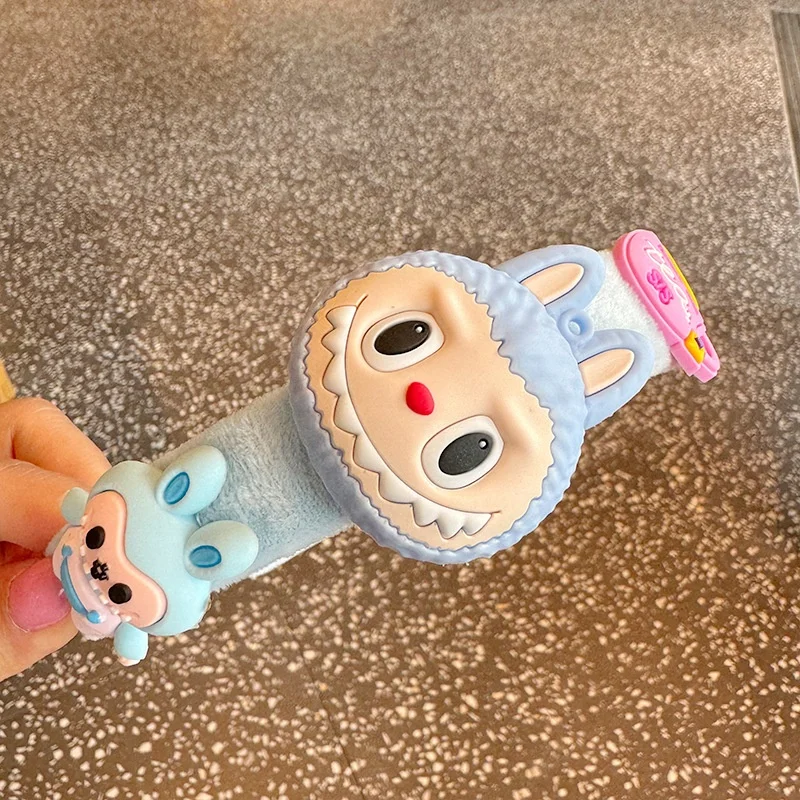 JM  Bunny Labubu pink Plush Hair Claw Shark Clip Cute Sheep Hair Clips Women Hairgrip Autumn Winter Cartoon Hair Accessories