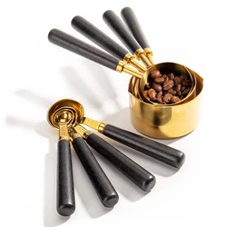 Wholesale Kitchen Cooking Baking  Custom 8 piece Stainless Steel Measuring Cups And Spoon Set