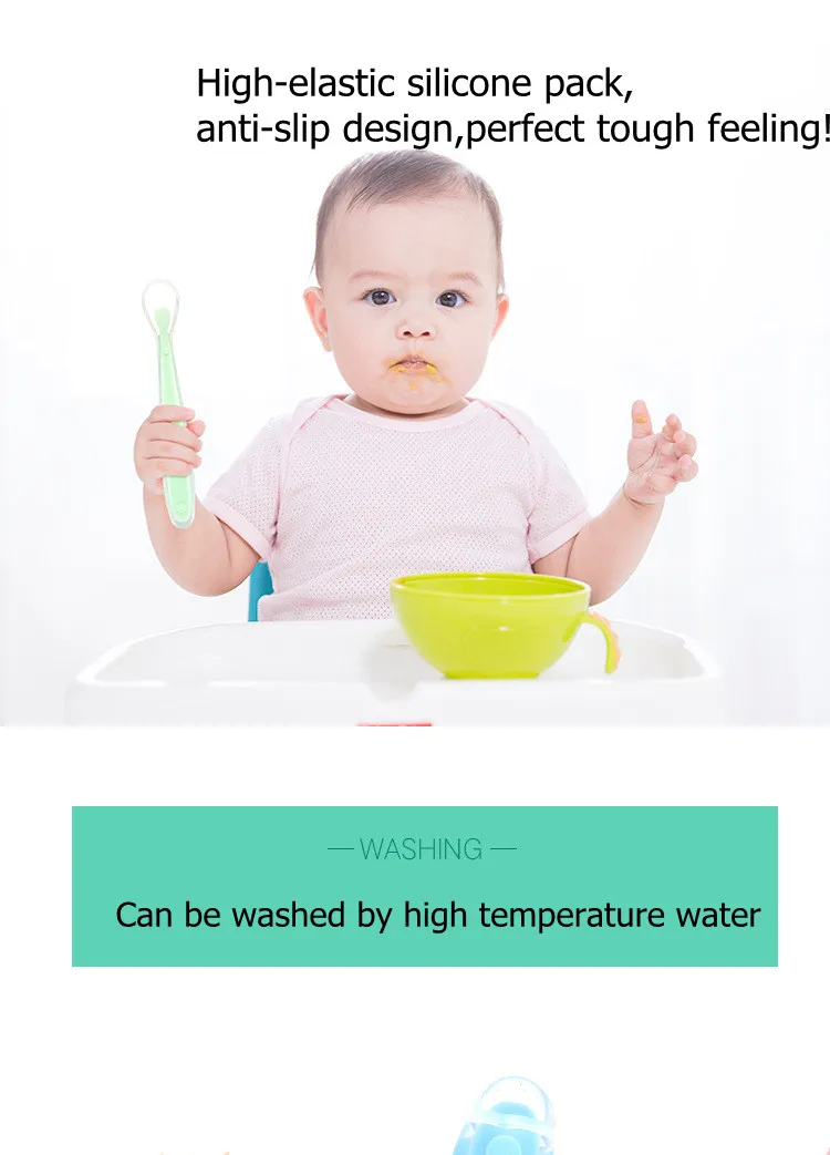 OKSILICONE Baby Feeding Spoon BPA Free Soft Silicone Spoon For Infant Feeding