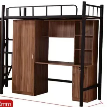 Оптовая продажа, многофункциональная кровать для общежития, двойная кровать, чердак с рабочим столом, квартирная кровать