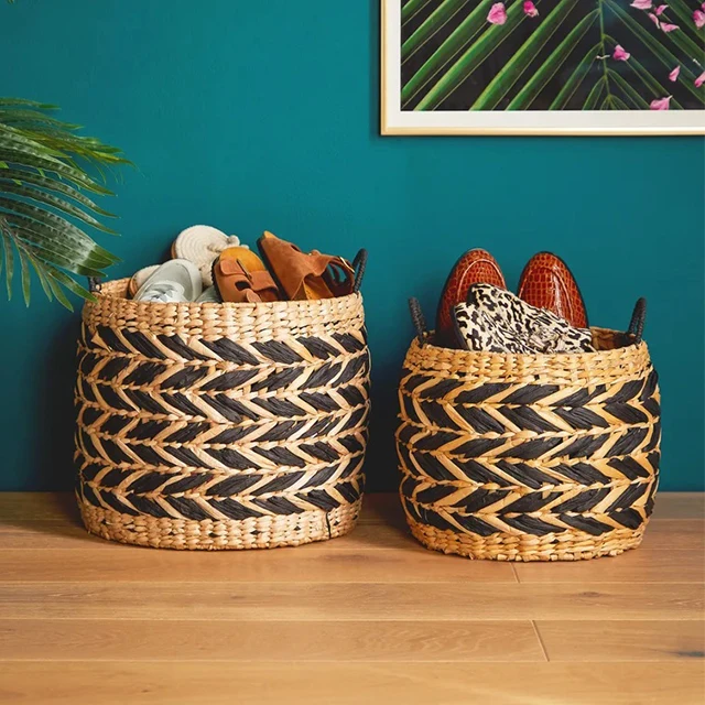 High Quality Handmade Foldable Storage Baskets Baby Kids Toy Clothing Storage Home Laundry Basket Wicker Woven Storage Basket