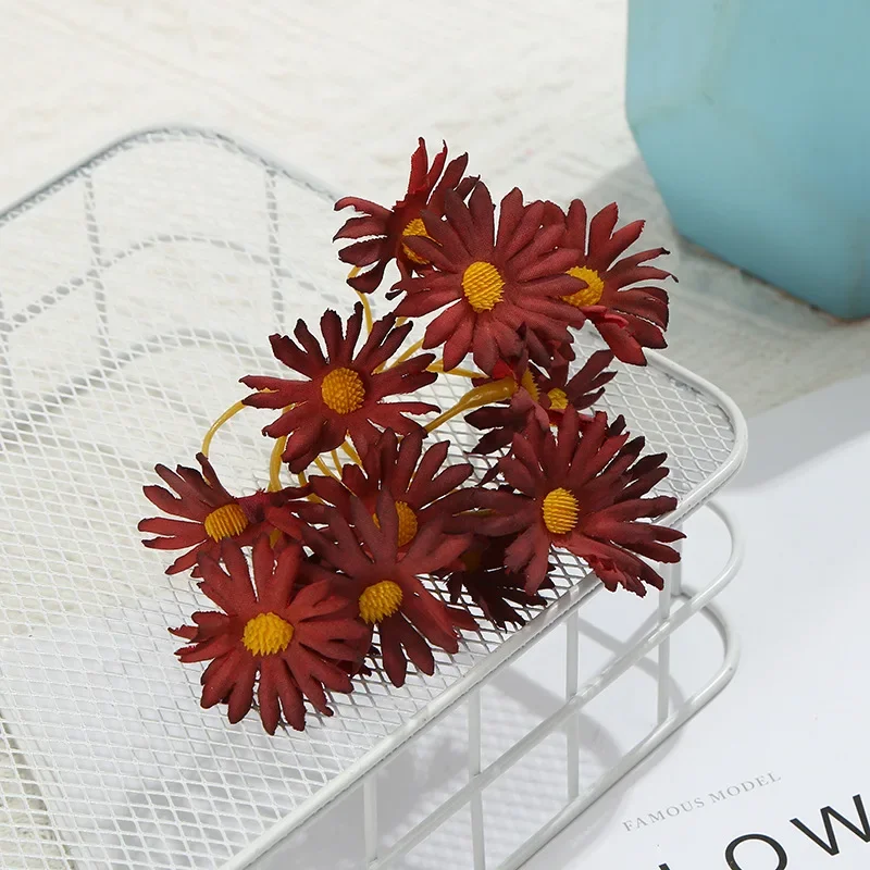 5 heads factory high quality artificial gerbera small daisy flower head for home wedding