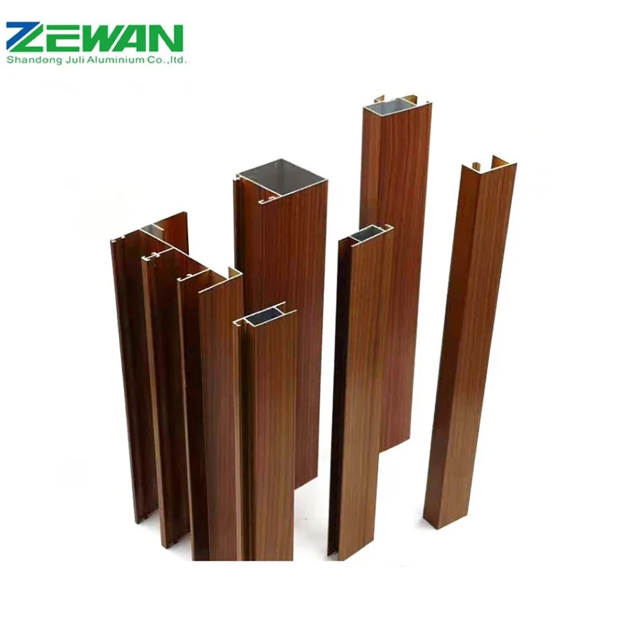 Manufacturer Custom Wooden Window Frames Designs Aluminium Door Frame Aluminum Extrusion Profile for  Folding Windows and Doors