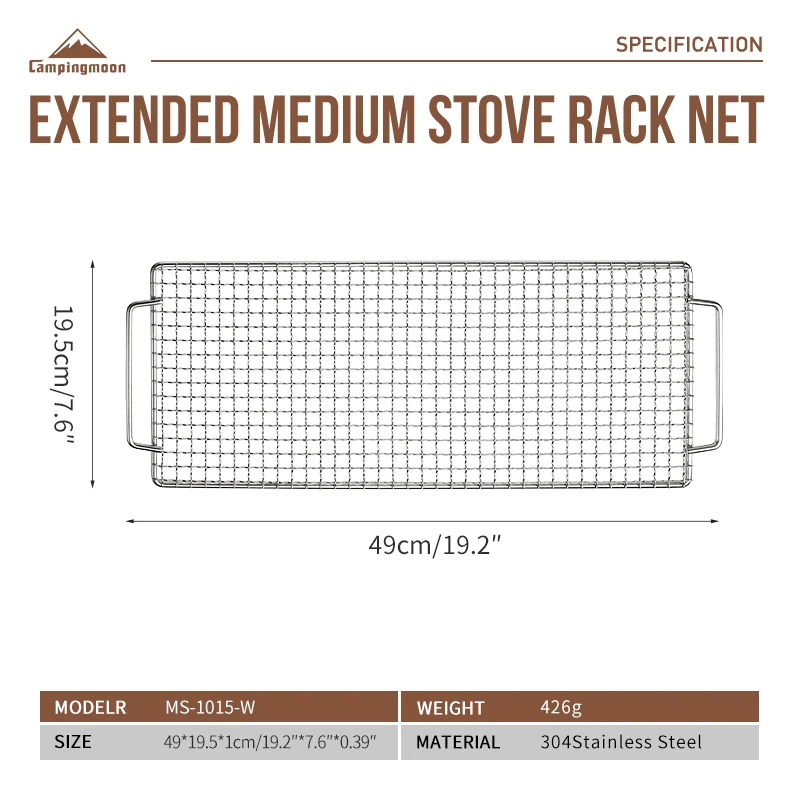 Campingmoon Camping outdoor wire mesh rack net mesh nonstick bbq grill grate grid stainless steel bbq grill grate grid
