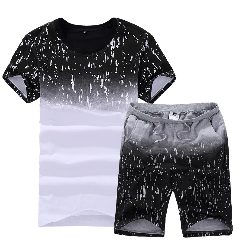 Sport T Shirt And Short Sets For Mens Sweatsuit Summer Tracksuit For Men Jogging 2 Piece Suit Going Out