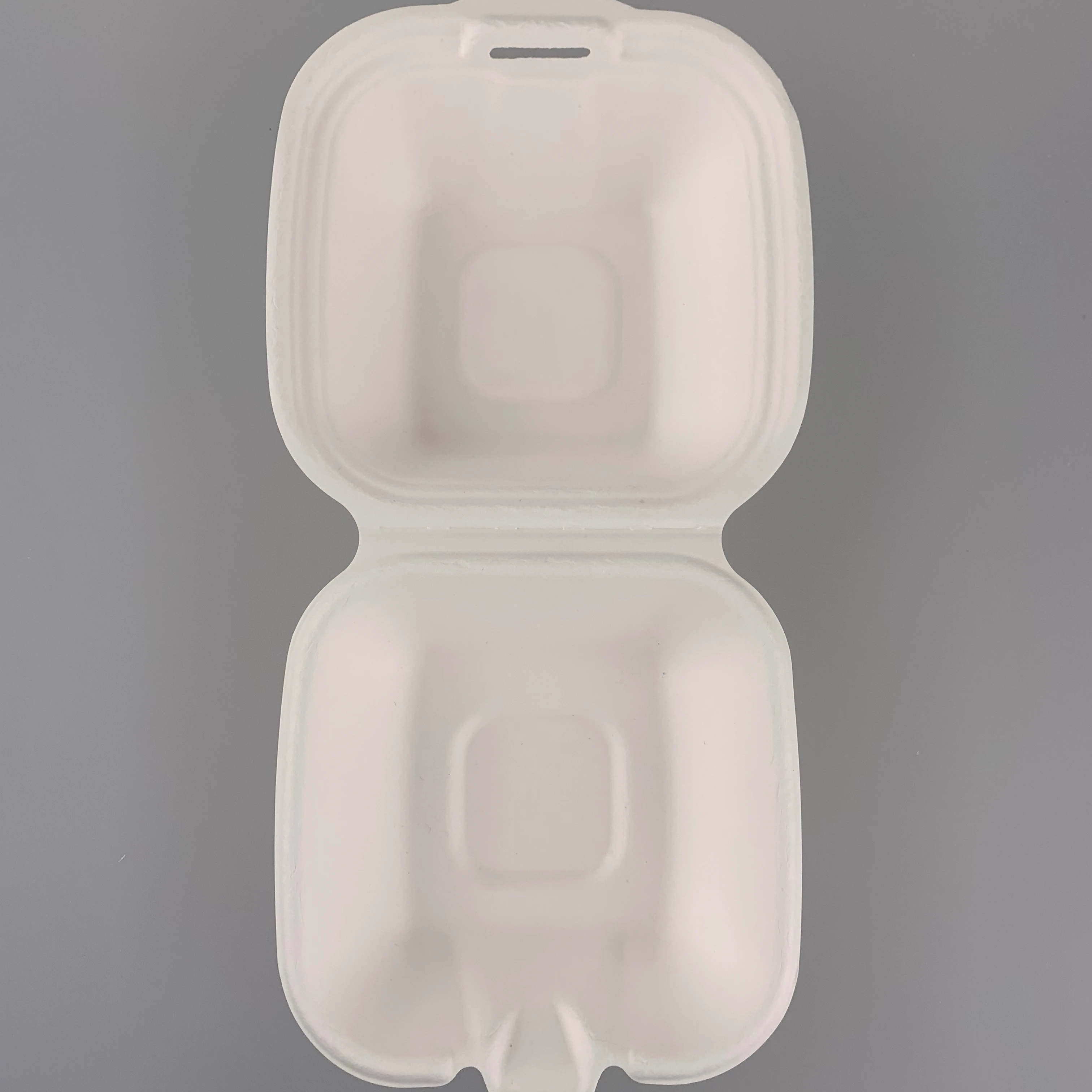 5 inch Hot SaleBiodegradable Bagasse Food Hinged Container  Disposable Sugarcane Pulp Lunchboxes