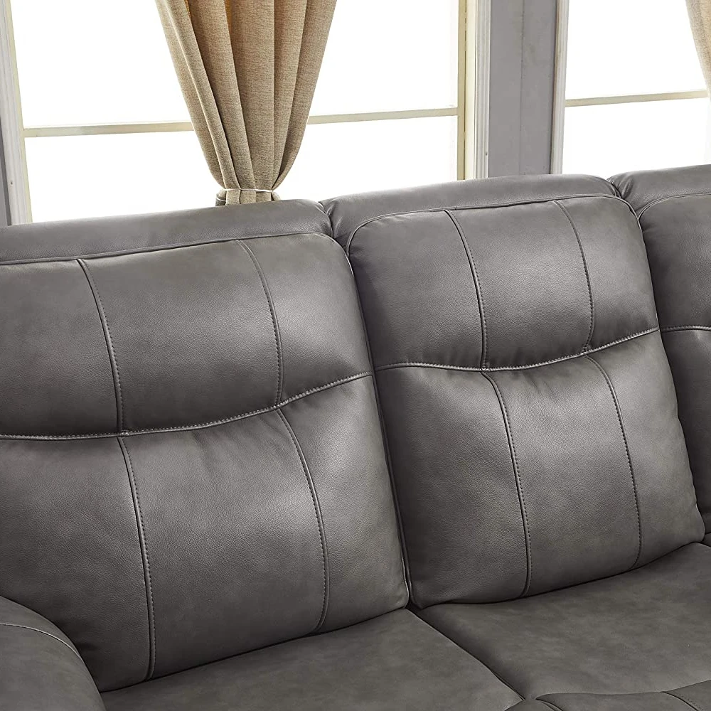 Sans Modern 3 2 1 Glider Manual Pu Leather Reclinable Sofa For Living Room