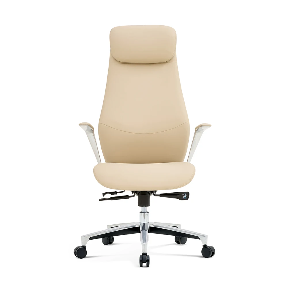 Foshan NOEL cadeira de escritorio genuine leather office chair ergonomic leather office desk and chair set  sillas de oficina