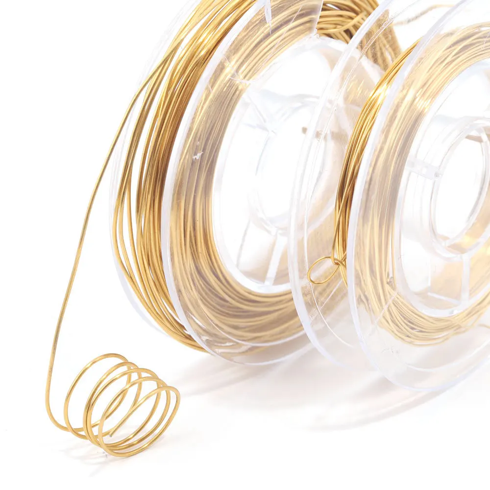 Plating Gold 18k Copper Wire Wrapped Stainless Steel Jewelry Making Supplies Gold Filled Wire For Jewelry Making