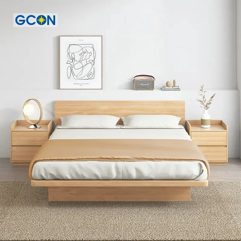 GCON Bedside Cabinet Table Bedroom Solid Wood Legs Nordic Bedside Nightstand Side Table