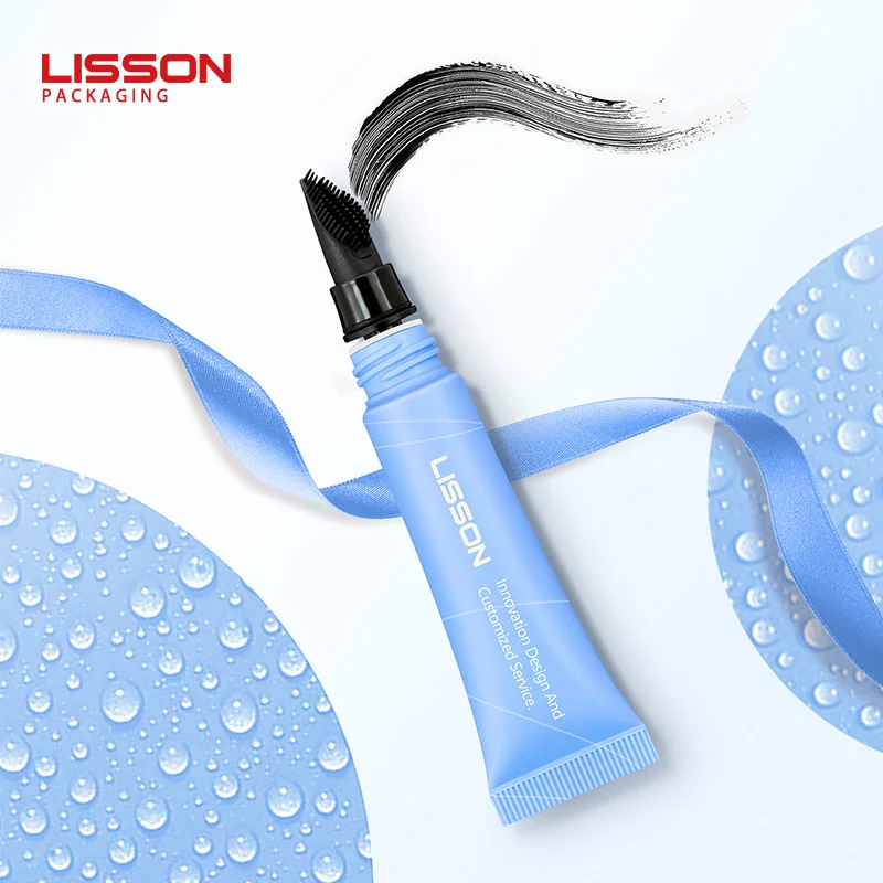 Premium Logo Luxury Large Empty Soft Cosmetic Gel Eyebrow Brush Tube Applicator