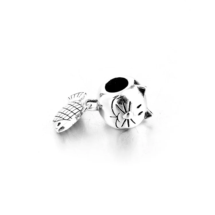925 silver snake bracelet charms fish with cat wholesale charms