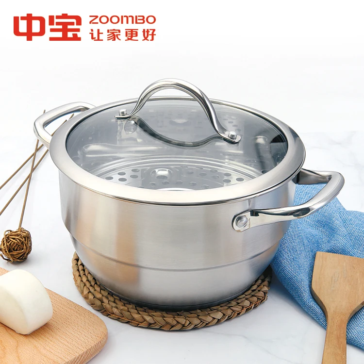 Hot selling fish steamer casserole high quality stainless steel silver stockpot metal high mirror polishing soup pot