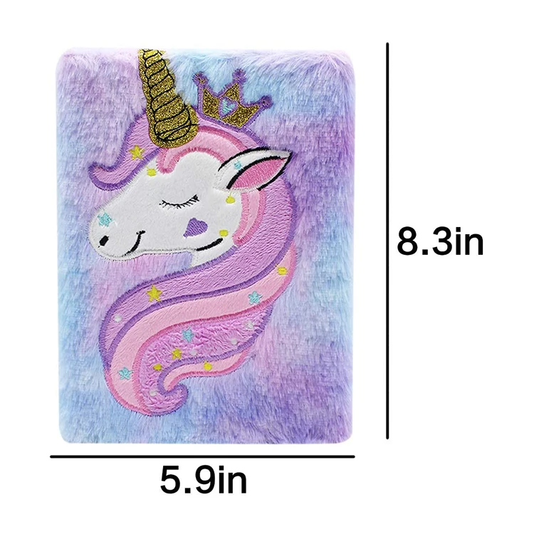 Kids Girls Boys Writing Drawing A5 Kawaii Stationery Notebook School Plush Note Book