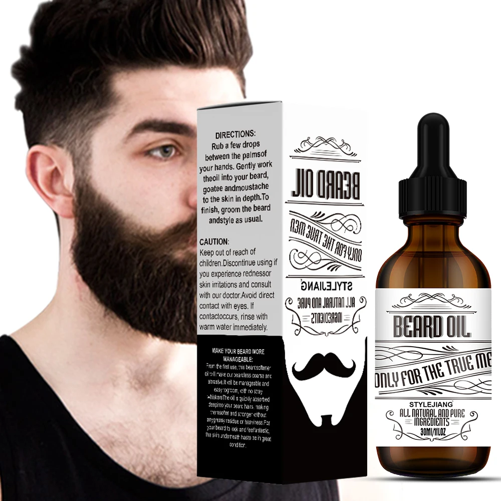 High Quality Smooth Nourishing Beard Hair Growth Oil for Men Care Large 60ml Organic Beard Serum Oil 30ml
