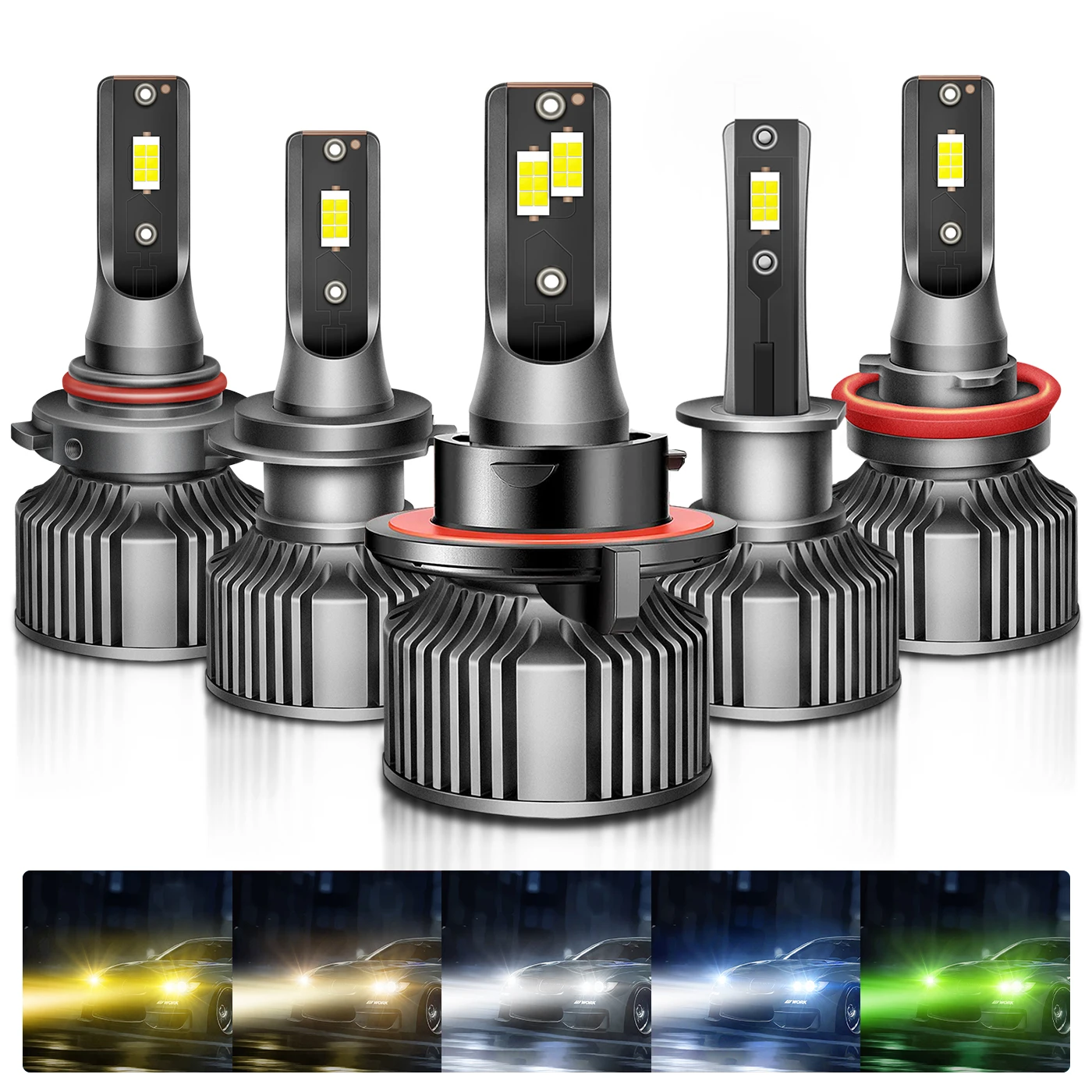 High Low Beam 9005 Led Headlight Bulb 50W 6500K H4 H7 Led Headlight Projector H8 9006 9012 H11 Auto Led Headlight Bulb