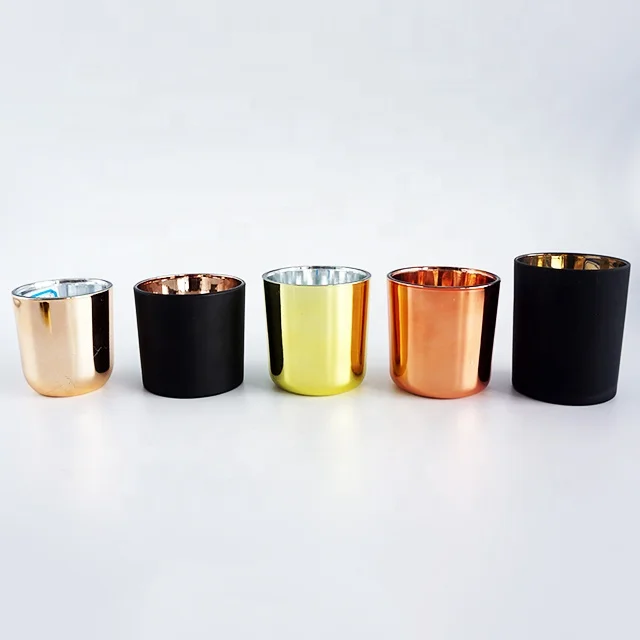 hot sale 6oz 8oz  gold rose gold silver glass candle holders votive candle jars wholesale