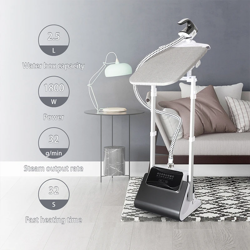 Professional Manufacturer Good Price 2023 New High Power Black White 1800W Vertical Garment Steamer