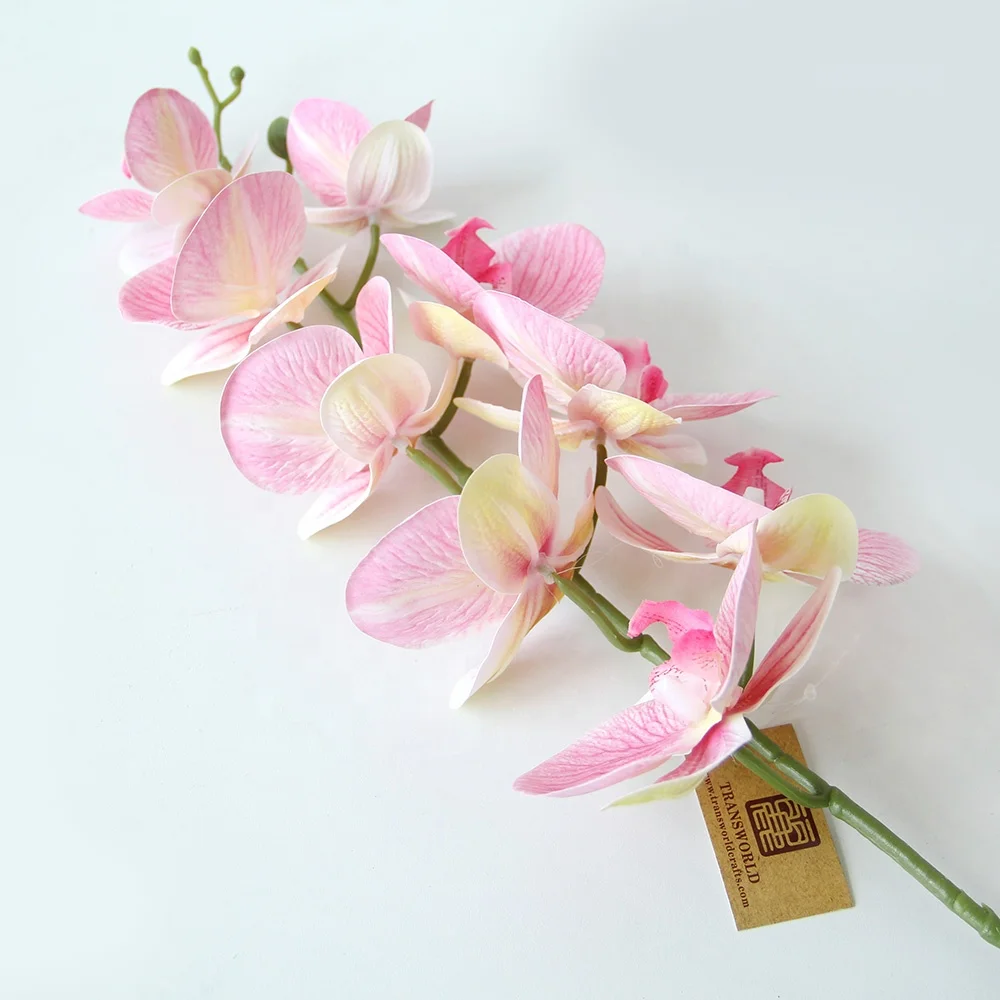 Nude Color Single Stem Wholesale Real Touch White Orchid Flowers Artificial Phalaenopsis Blue Orchids For Wedding Decor