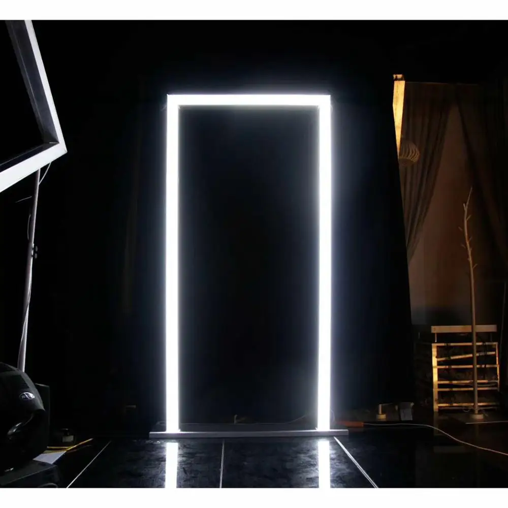 LK20190911-38 Wedding Decoration White Led Light Tunnel Pillar Road Lead White Arch Door Round Backdrop