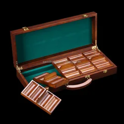 Samding Premium Poker Set Handmade From Wood Storage Box Wood Storage Clay Poker Chips Stash Box With Rolling Tray