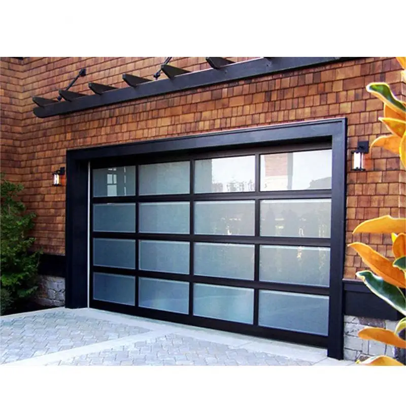 Top Manufacturer 5 Years Warranty Automatic Aluminum Tempered Glass Full View Plexiglass Steel Security Glass Garage Doors Aorot