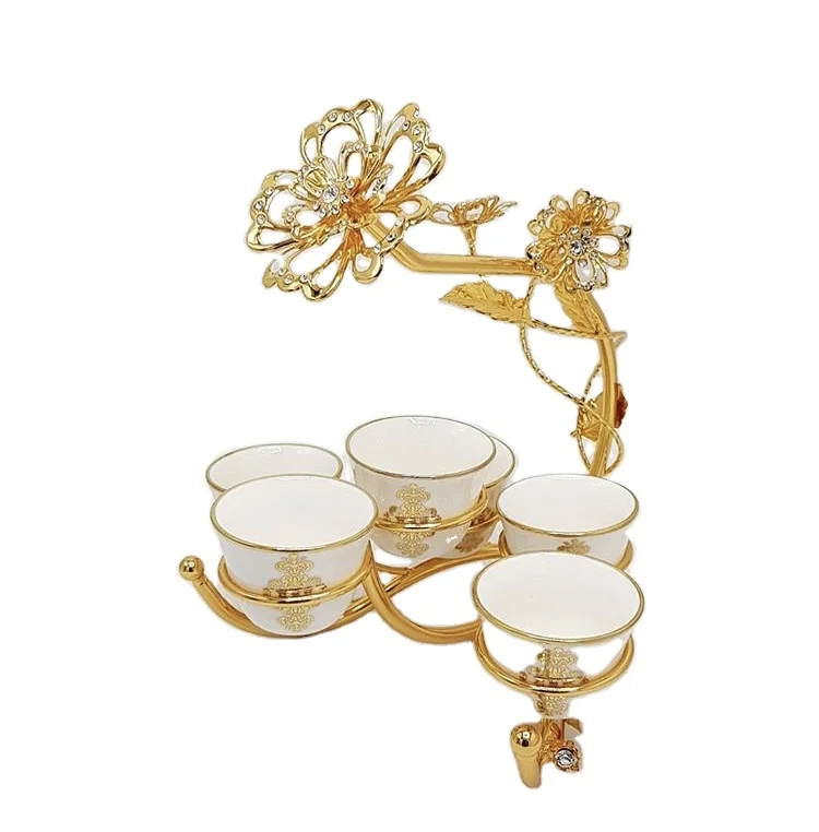 Turkish Tea Cup Rack Luxury Cup Holder Gold Style Metal Gift Arabic Europe Cups Holder