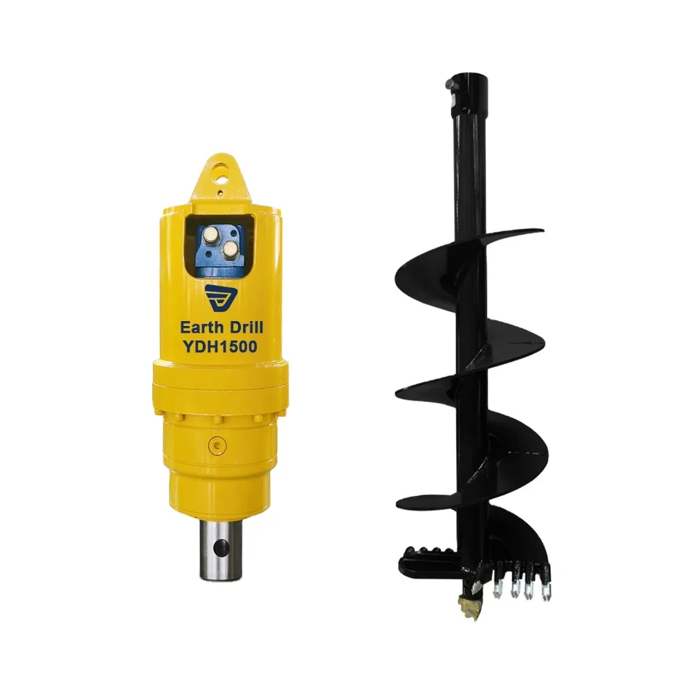Tree planting excavator sand clay rock bit ground drilling machine earth auger with flat round cutting teeth