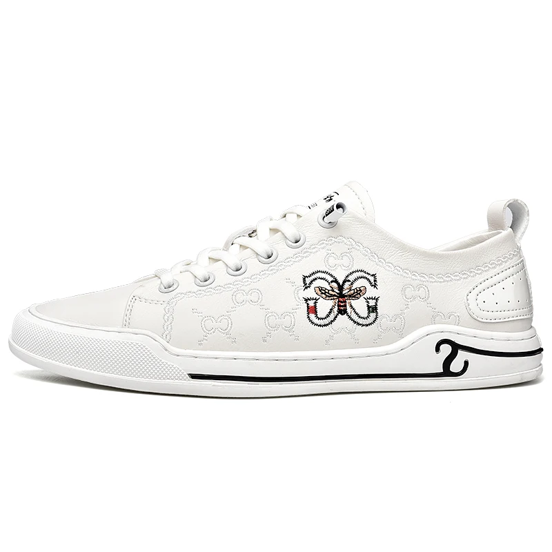 Latest new arrival high quality wholesale leather italian brand famous shoes sneaker men casual shoes