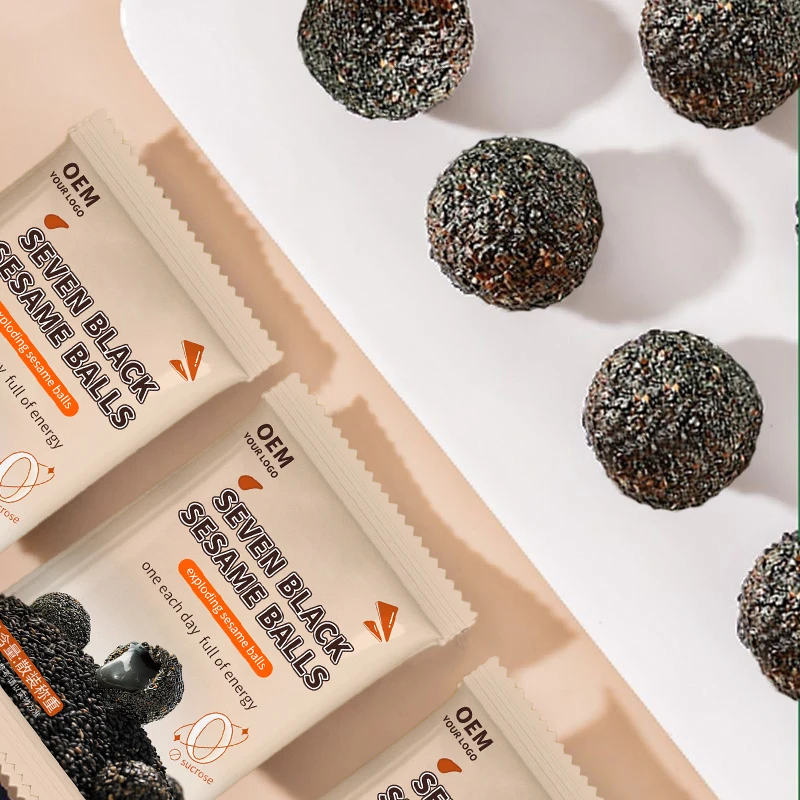 OEM/RTS Seven Black Sesame Balls Most Popular In 2024 crisp and rich in flavor original factory good for health