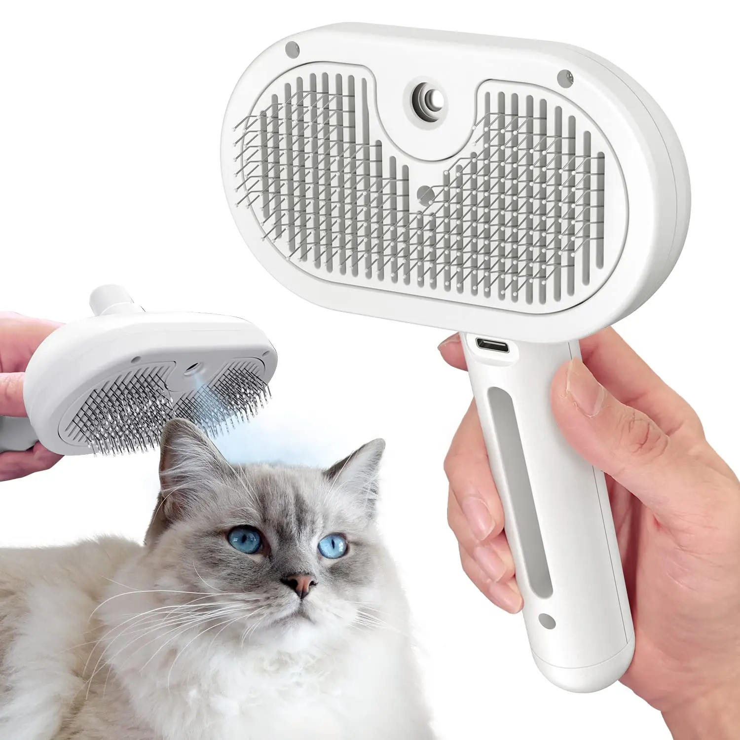 Pets Grooming Slicker Brush Self Cleaning Tool Dogs Cats Remover Hair Comb pet hair brush with mist spray