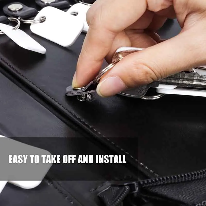 Hot Sell Portable Zippered Key Case Leather Key Storage with Handle 32 Key Capacity Zippered Key Pouch