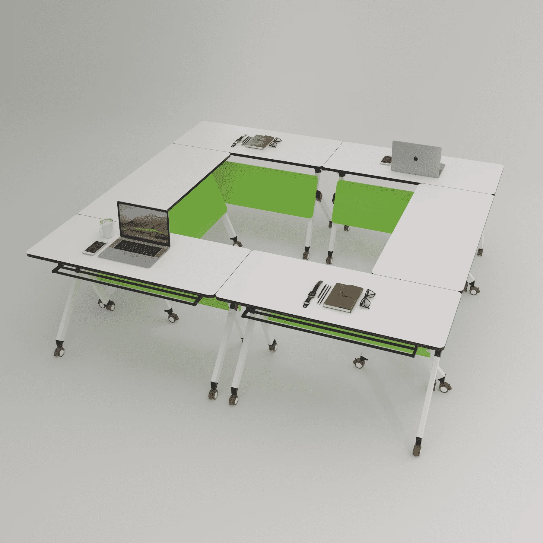 New Arrival Modern Office Room Simple Design Mobile Metal folding Training Table