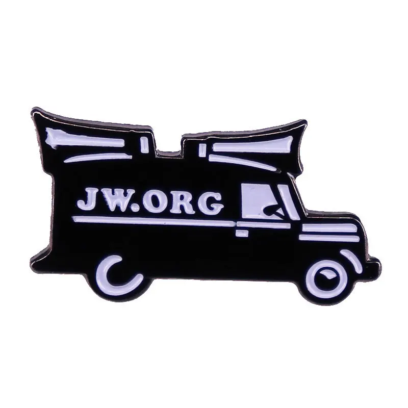 JW.ORG черный фургон мягкие эмалевые булавки на лацкан заказ значок шляпа модная сумка аксессуары для одежды